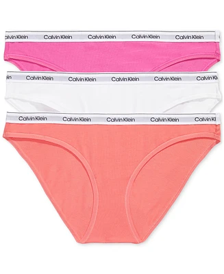 Calvin Klein Women's 3-Pk. Modern Logo Low-Rise Bikini Underwear QD5207