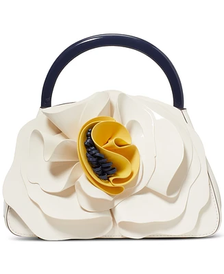 kate spade new york Flora Patent Leather Small 3D Flower Top Handle Handbag