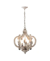 Streamdale Furniture 6-Light Farmhouse Chandelier, Adjustable Chain, Bulb Not Included