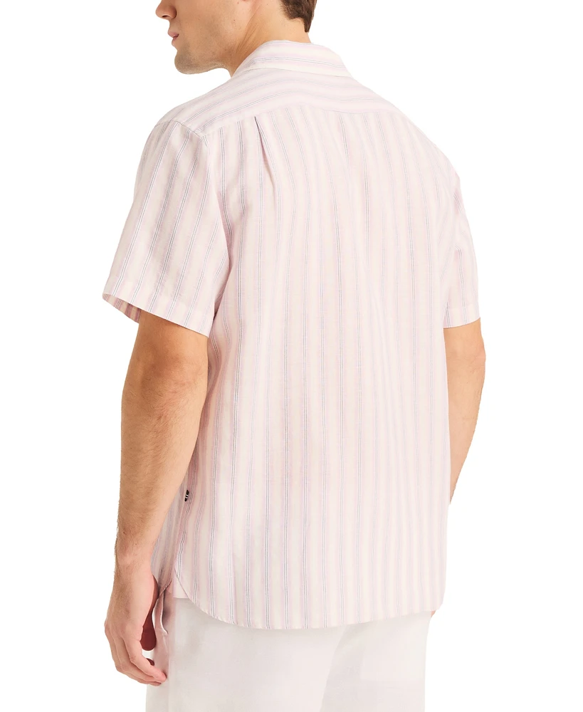 Men's Miami Vice x Nautica Striped Short Sleeve Linen Blend Shirt