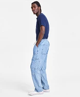 Sun + Stone Men's Soft Utility Ocean Blue Cargo Jeans, Created for Macy's