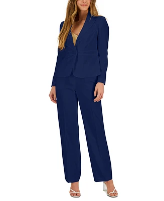 Le Suit Crepe Two-Button Blazer & Pants, Regular and Petite Sizes