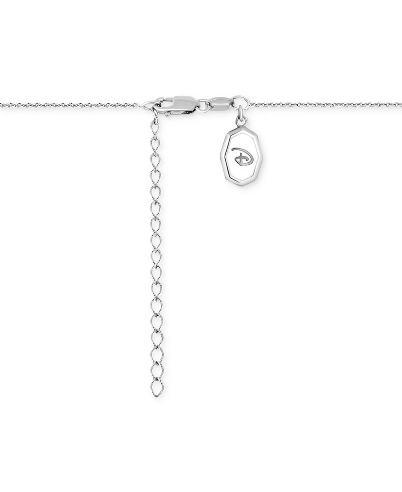 Wonder Fine Jewelry Diamond Mickey Mouse Dangle Collar Necklace (1/5 ct. t.w.) in Sterling Silver, 16" + 2" extender