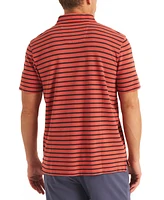 Nautica Men's Striped Pique Short Sleeve Polo Shirt