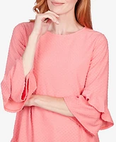 Ruby Rd. Petite Swiss Dot Textured Solid Party Top