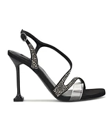 Nine West Women's Nines Embellished Tapered Heel Dress Sandals - Black, Clear