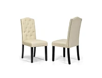 Set of 2 Tufted Upholstered Dining Chairs