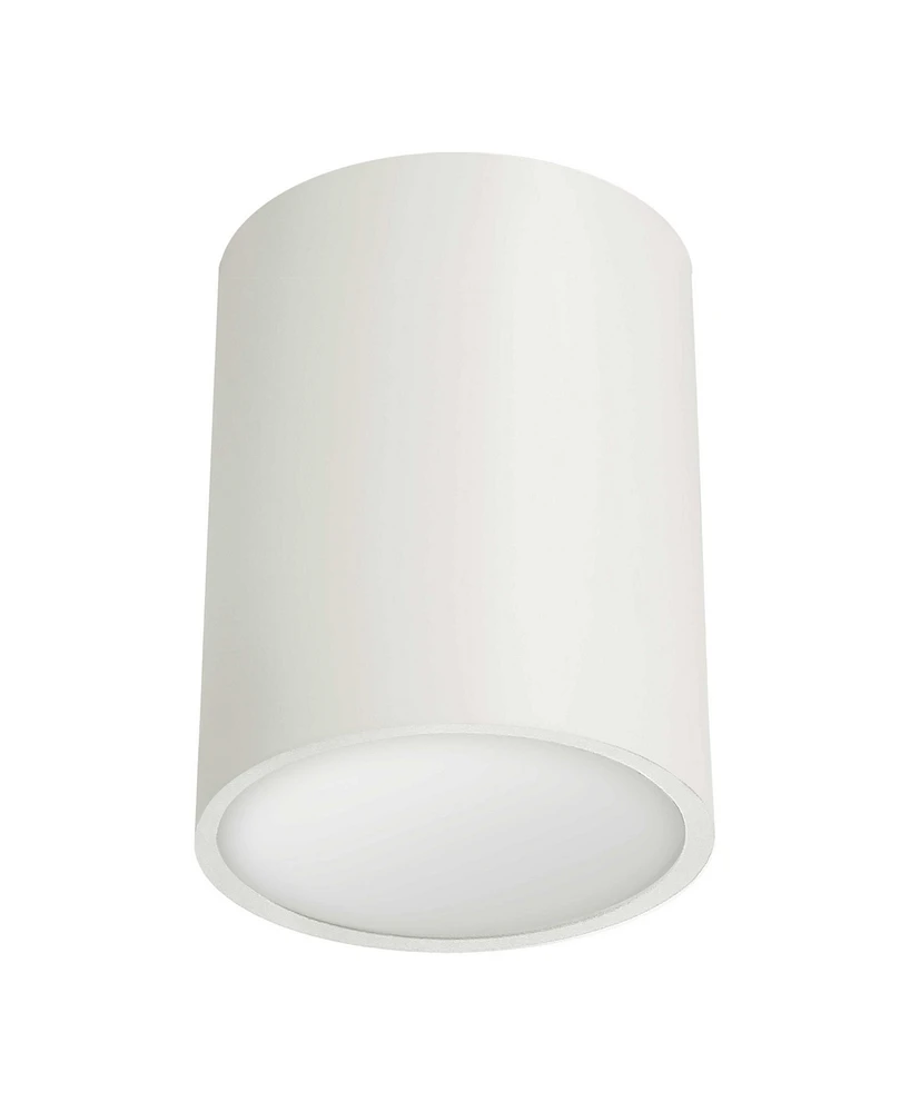 Dainolite 6" Metal Echo Matte White 12W Flush Mount with Frosted Diffuser