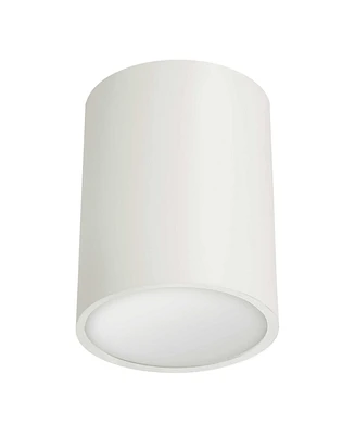 Dainolite 6" Metal Echo Matte White 12W Flush Mount with Frosted Diffuser