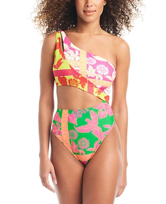 Bar Iii Women's One-Shoulder Cut-Out One-Piece Swimsuit, Created for Macy's
