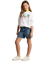 Polo Ralph Lauren Big Girls Paint-Splatter-Print Cotton Denim Shorts