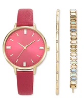 I.n.c. International Concepts Women's Pink Strap Watch 38mm Set, Created for Macy's