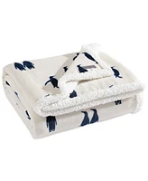 Eddie Bauer Emperor Penguin Print Sherpa Throw, 50" x 60"