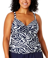 Anne Cole Plus Printed Tankini Top