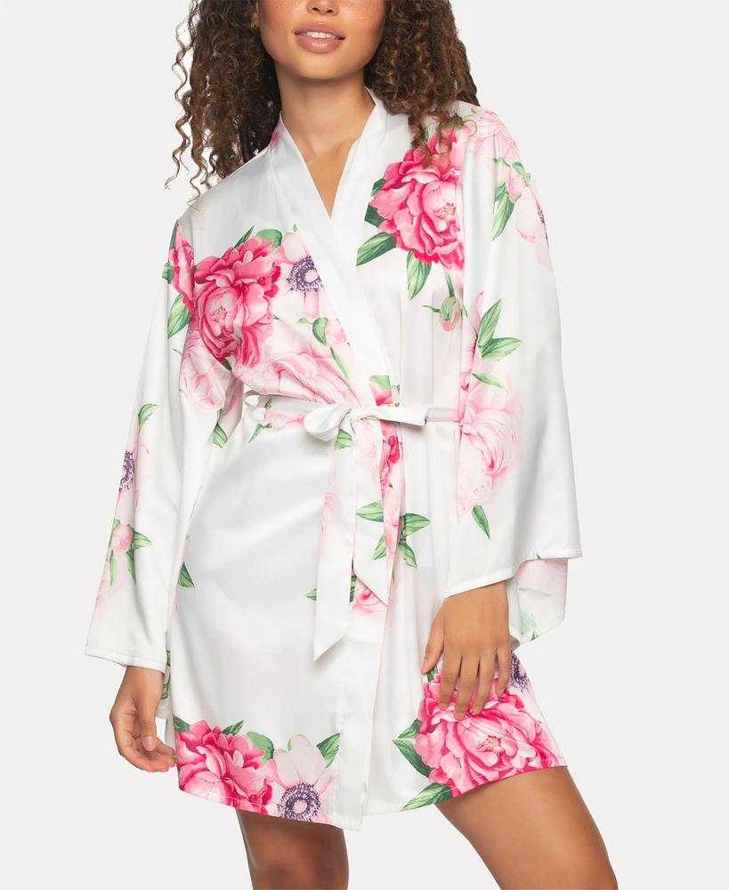 Jezebel Women's Adrienne Printed Satin Kimono