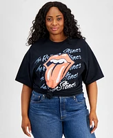 Love Tribe Trendy Plus Rolling Stones Graphic Print Crewneck Cotton T-Shirt