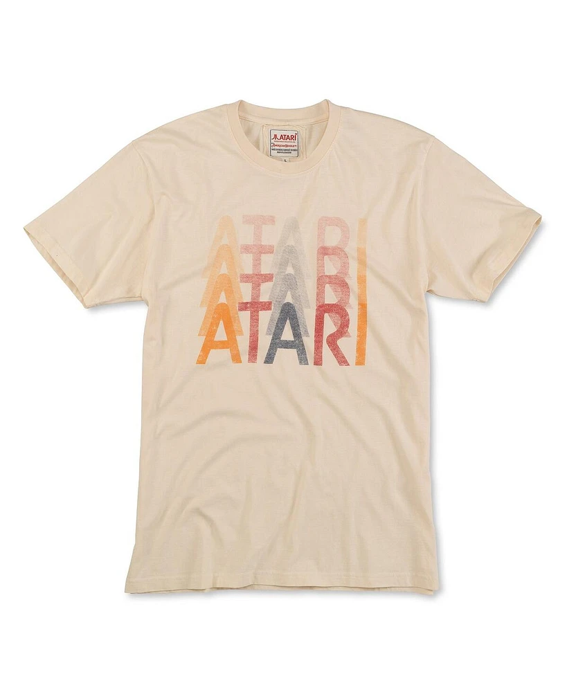 Men's and Women's American Needle Cream Distressed Atari Vintage-Like Fade T-shirt