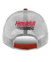 Men's New Era Scarlet Hendrick Motorsports Budweiser 9FORTY Adjustable Trucker Hat