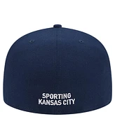 Men's New Era White, Navy Sporting Kansas City 2024 Kick Off Collection 59FIFTY Fitted Hat