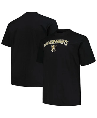 Men's Profile Black Vegas Golden Knights Big and Tall Arch Over Logo T-shirt