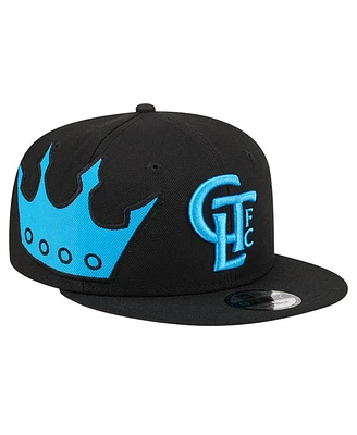 Men's New Era Black Charlotte Fc Jumbo 9FIFTY Snapback Hat