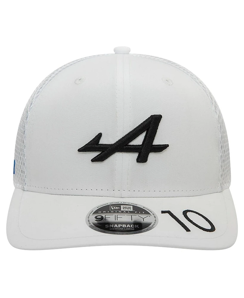 Men's New Era Pierre Gasly White Alpine Team Driver 9FIFTY Trucker Adjustable Hat