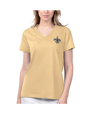 Women's Margaritaville Gold New Orleans Saints Game Time V-Neck T-shirt