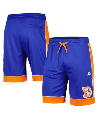 Men's Starter Royal, Orange Distressed Denver Broncos Vintage-Like Fan Favorite Shorts