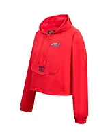 Women's Pro Standard Red Washington Capitals Classic Cropped Half-Zip Wind Jacket