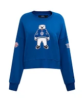 Women's Pro Standard Blue Toronto Maple Leafs Mascot Crewneck Pullover Sweatshirt