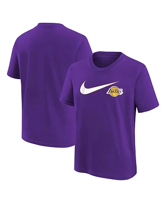 Big Boys and Girls Nike Purple Los Angeles Lakers Swoosh T-shirt