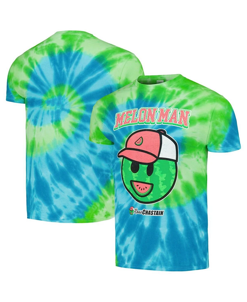 Men's Trackhouse Racing Team Collection Green, Blue Ross Chastain Melon Man Tie-Dyed T-shirt