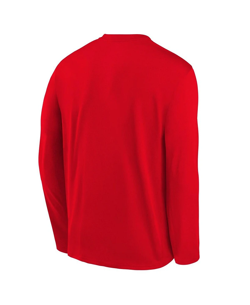 Big Boys Nike Red Philadelphia Phillies Authentic Collection Long Sleeve Performance T-shirt