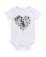 Baby Boys and Girls Outerstuff Chicago White Sox 3-Pack Home Run Bodysuit Set