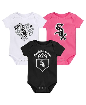 Baby Boys and Girls Outerstuff Chicago White Sox 3-Pack Home Run Bodysuit Set