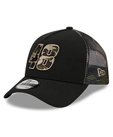 Men's New Era Black Alex Bowman Camo 9FORTY A-Frame Trucker Adjustable Hat