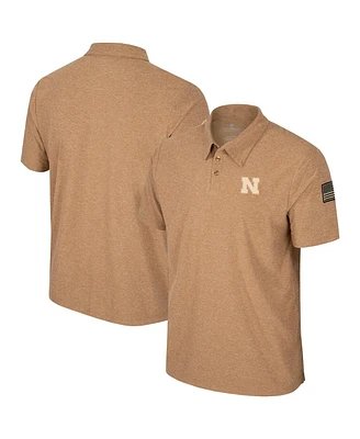 Men's Colosseum Khaki Nebraska Huskers Oht Military-Inspired Appreciation Cloud Jersey Desert Polo Shirt