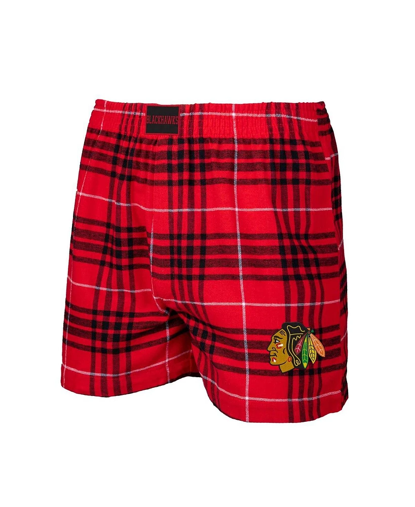 Men's Concepts Sport Red, Black Chicago Blackhawks Concord Flannel Boxers