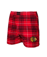 Men's Concepts Sport Red, Black Chicago Blackhawks Concord Flannel Boxers