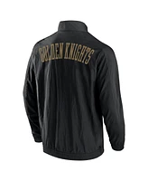 Men's Fanatics Black Vegas Golden Knights Step Up Crinkle Raglan Full-Zip Windbreaker Jacket