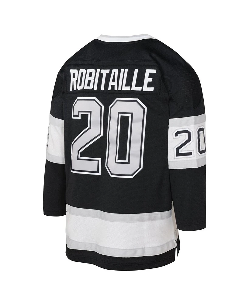 Big Boys Mitchell & Ness Luc Robitaille Black Los Angeles Kings 1992 Blue Line Player Jersey