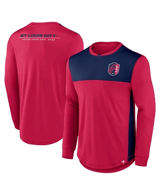 Men's Fanatics Red St. Louis City Sc Mid Goal Long Sleeve T-shirt