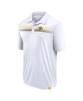 Men's Fanatics White Boston Bruins Victory For Us Interlock Polo Shirt