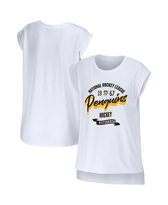 Women's Wear by Erin Andrews White Pittsburgh Penguins Domestic Tank Top