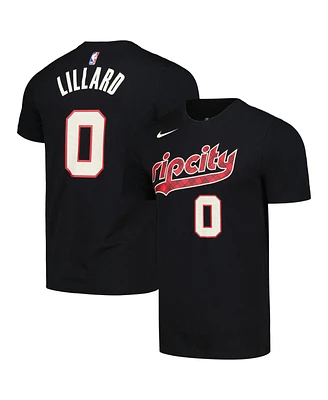 Men's Nike Damian Lillard Black Portland Trail Blazers 2023/24 City Edition Name and Number T-shirt