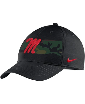 Men's Nike Black Ole Miss Rebels Military-Inspired Pack Camo Legacy91 Adjustable Hat