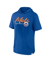 Men's Fanatics Royal New York Mets Offensive Strategy Short Sleeve Pullover Hoodie