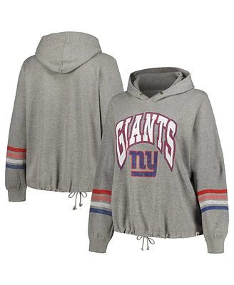 Women's '47 Brand Heather Gray Distressed New York Giants Plus Upland Bennett Pullover Hoodie