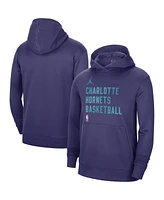 Men's and Women's Jordan Purple Charlotte Hornets 2023/24 Performance Spotlight On-Court Practice Pullover Hoodie