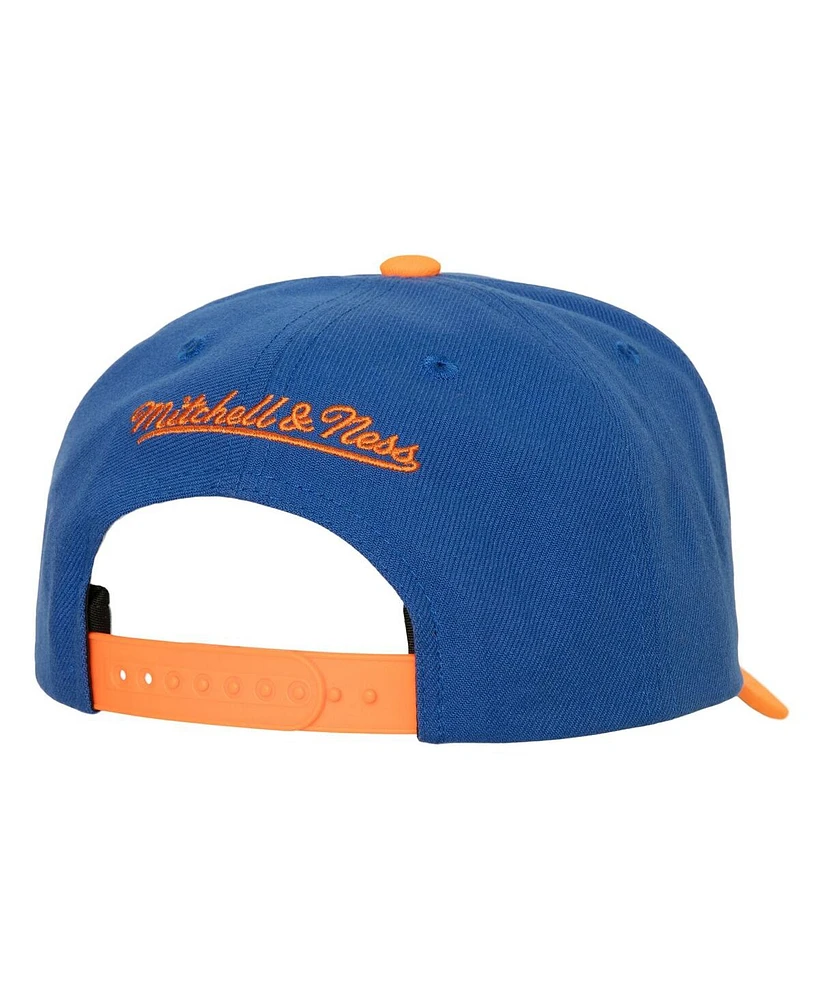 Men's Mitchell & Ness Blue, Orange New York Knicks Soul Xl Logo Pro Crown Snapback Hat